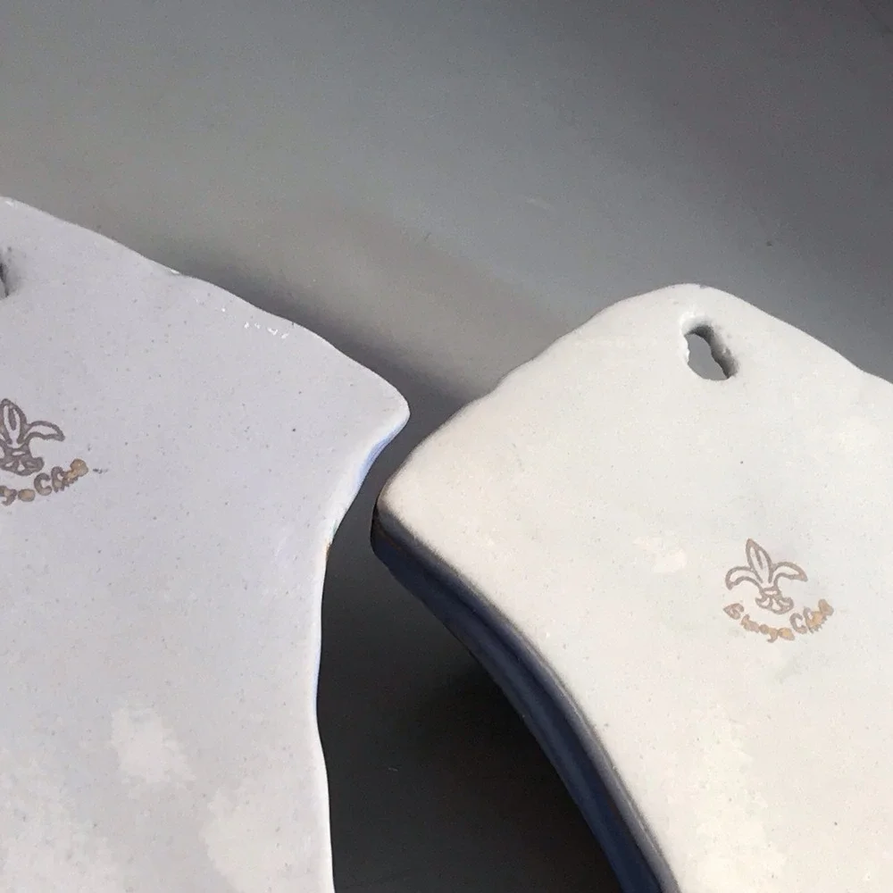 Floral‎ Wall Pocket Stamped Limoges China Set Of 2